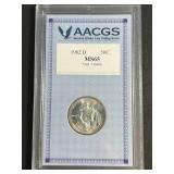 1982-D US WASHINGTON COMMEM HALF DOLLAR AACGS MS65