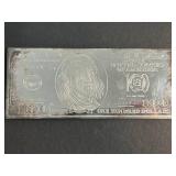 4 TROY OZ .999 FINE SILVER $100 BILL DESIGNED BAR