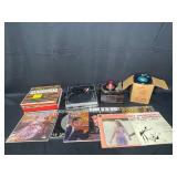 Vintage Record Collection with Technics Turntable and RCA Victor Turntable