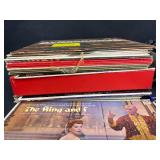 Vintage Record Collection with Technics Turntable and RCA Victor Turntable