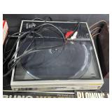 Vintage Record Collection with Technics Turntable and RCA Victor Turntable