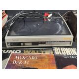 Vintage Record Collection with Technics Turntable and RCA Victor Turntable