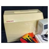 Singer Sewing Machine with Accessories and Supplies Lot