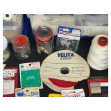 Singer Sewing Machine with Accessories and Supplies Lot