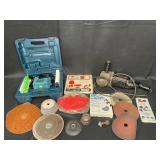 Lot of Drill Doctor Drill Bit Sharpener and Craftsman Grinder with Assorted Grinding Wheels