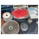 Lot of Drill Doctor Drill Bit Sharpener and Craftsman Grinder with Assorted Grinding Wheels