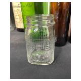 Vintage Canada Dry Wooden Crate with Assorted Glass Bottles and Jars