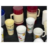 Large Assortment of Kitchen Utensils, Cartoon Cups, and Breville Electric Appliance