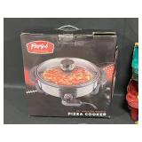 Mixed Kitchenware & Accessories Lot - Parini Pizza Cooker, Chicago Cutlery Knife Set (incomplete), Zojirushi Thermos, and More