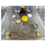 Lot of Various Sizes and Types of Glass Jars