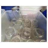 Lot of Various Sizes and Types of Glass Jars