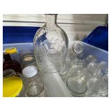 Lot of Various Sizes and Types of Glass Jars