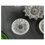 Lot of Vintage Pressed Glass and Uranium Glass Tableware