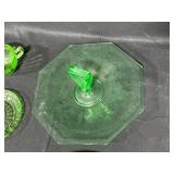 Lot of Vintage Pressed Glass and Uranium Glass Tableware