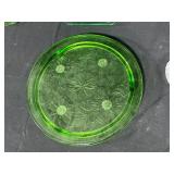 Lot of Vintage Pressed Glass and Uranium Glass Tableware