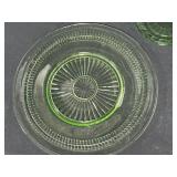 Lot of Vintage Pressed Glass and Uranium Glass Tableware