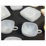 Lot of Vintage White/Very Light Blue Dinnerware and Decorative Dishes