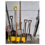 Lot of Assorted Garden, Shovels and Yard Tools