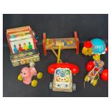 Lot of Vintage Wooden Toys and Pull Toys