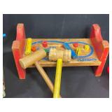 Lot of Vintage Wooden Toys and Pull Toys
