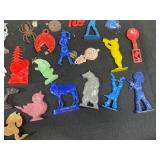 Vintage Toy Lot with Tonka Trucks, Racing Boats, and Assorted Figures