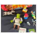 Lot of Assorted Toys and Figures - Zip Track, Lion King Bag, and More