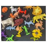 Lot of Assorted Toys and Figures - Zip Track, Lion King Bag, and More