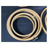 Collection of Embroidery Hoops, Frames, Scarves, and Brooks Brothers Hat