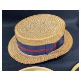 Collection of Embroidery Hoops, Frames, Scarves, and Brooks Brothers Hat