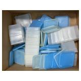 Lot of Plastic Storage Containers with Blue Lids