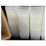 Lot of Plastic Storage Containers with Blue Lids