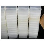 Lot of Plastic Storage Containers with Blue Lids