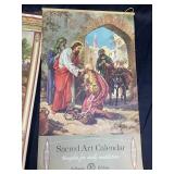 Vintage Sacred Art and Scriptural Verse Calendars Lot