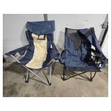 Lot of 2 Folding Camping Chairs with Cup Holders