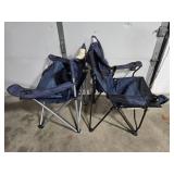 Lot of 2 Folding Camping Chairs with Cup Holders