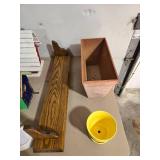 Assorted Birdhouses, Planters, and Wall Shelf Lot