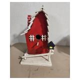 Assorted Birdhouses, Planters, and Wall Shelf Lot