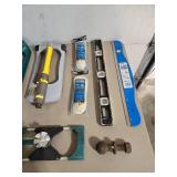 Lot of Various Sprinklers, Level, Rope and Other Garage Items