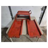 Red Metal Car Ramps. Missing one block