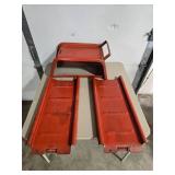 Red Metal Car Ramps. Missing one block