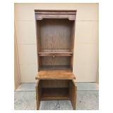 Vintage Wooden Hutch Cabinet with Storage Compartments