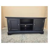 Black TV Stand with Shelves and Cabinet Storage