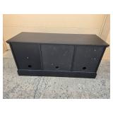 Black TV Stand with Shelves and Cabinet Storage