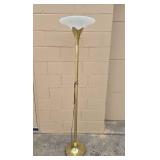 Torch Style Floor Lamp with Frosted Glass Shade