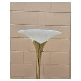 Torch Style Floor Lamp with Frosted Glass Shade