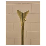 Torch Style Floor Lamp with Frosted Glass Shade