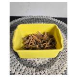 Lot of Round Crochet Rug, Apron, and Clothespins