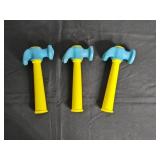 Lot of Assorted Toy Vehicles and Plastic Hammers