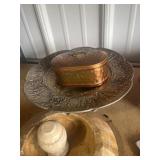 old ash tray & silver plate