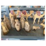 Wood Carved camels and wise men